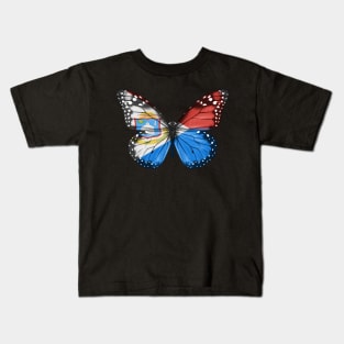 Sint Maartener Flag  Butterfly - Gift for Sint Maartener From Sint Maarten Kids T-Shirt